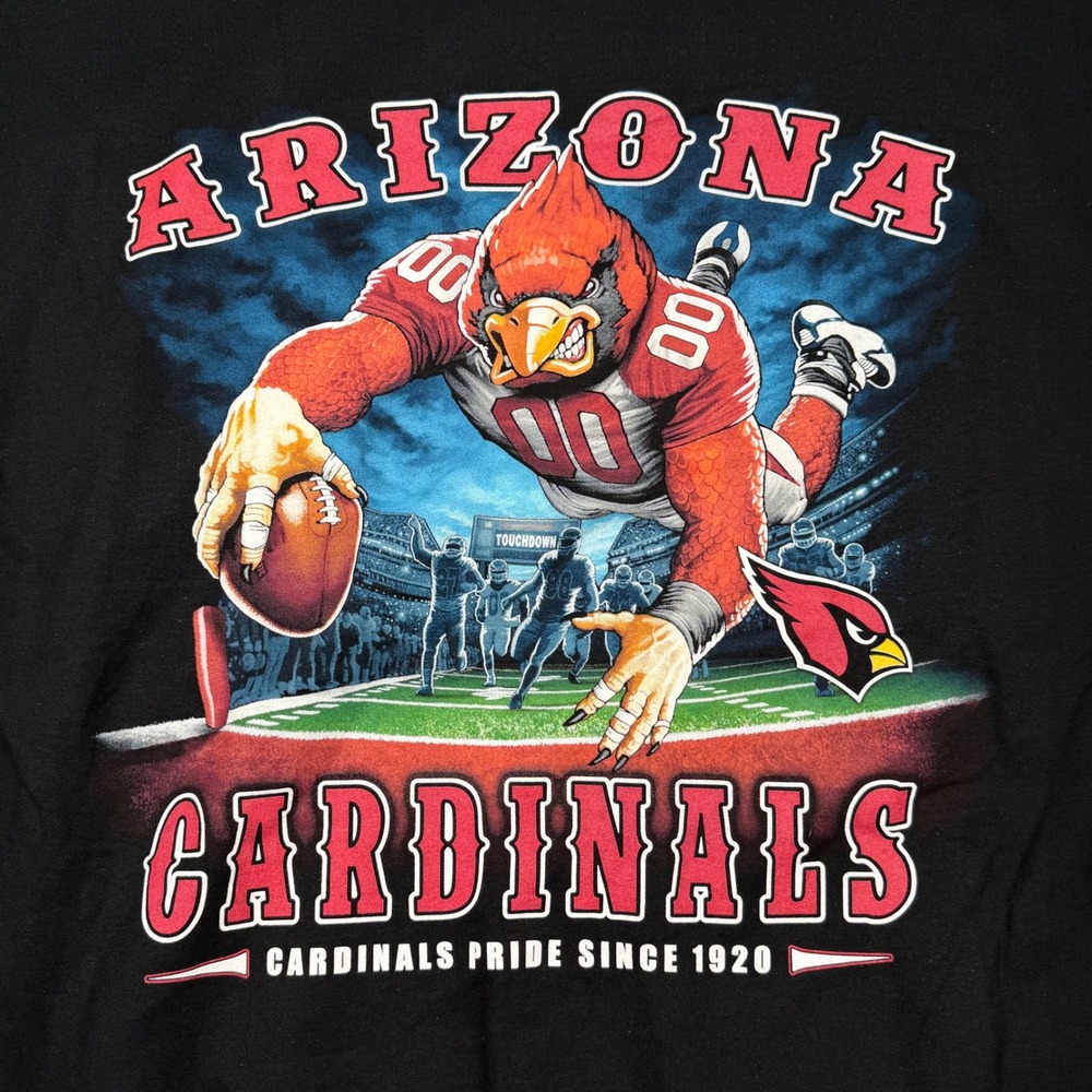 New Arizona Cardinals Hoodie Men XL Black Majestic NFL Graphic Pullover
